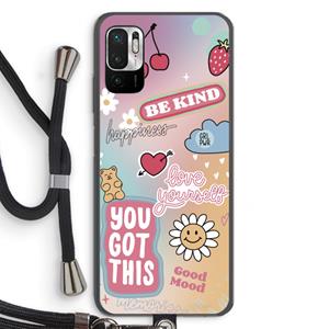 CaseCompany Positivity: Xiaomi Redmi Note 10 5G Transparant Hoesje met koord