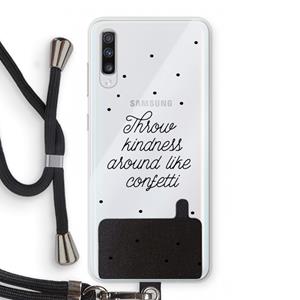 CaseCompany Confetti: Samsung Galaxy A70 Transparant Hoesje met koord
