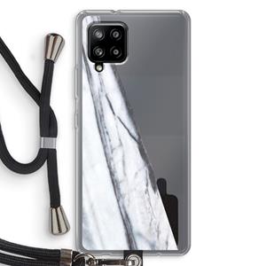 CaseCompany Gestreepte marmer: Samsung Galaxy A42 5G Transparant Hoesje met koord