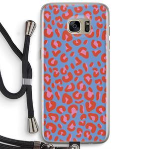 CaseCompany Leopard blue: Samsung Galaxy S7 Edge Transparant Hoesje met koord