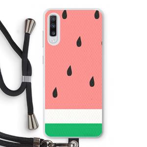 CaseCompany Watermeloen: Samsung Galaxy A70 Transparant Hoesje met koord