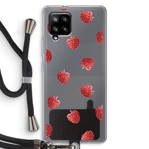 CaseCompany Framboosjes: Samsung Galaxy A42 5G Transparant Hoesje met koord