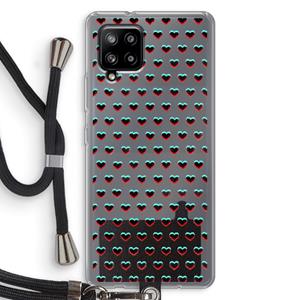 CaseCompany Hartjes: Samsung Galaxy A42 5G Transparant Hoesje met koord