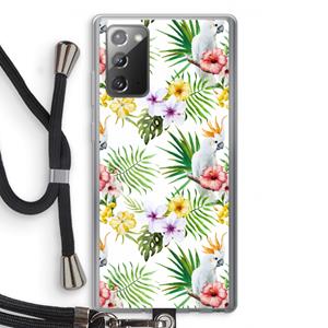 CaseCompany Gele kuif: Samsung Galaxy Note 20 / Note 20 5G Transparant Hoesje met koord