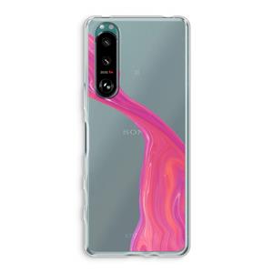 CaseCompany Paarse stroom: Sony Xperia 5 III Transparant Hoesje