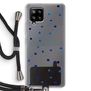 CaseCompany Blauwe stippen: Samsung Galaxy A42 5G Transparant Hoesje met koord