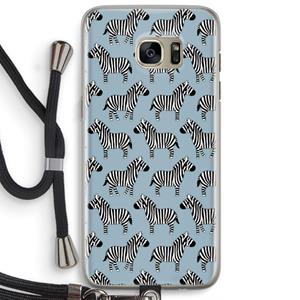 CaseCompany Zebra: Samsung Galaxy S7 Edge Transparant Hoesje met koord