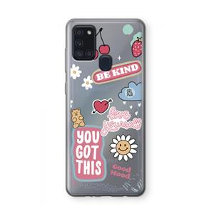 CaseCompany Positivity: Samsung Galaxy A21s Transparant Hoesje