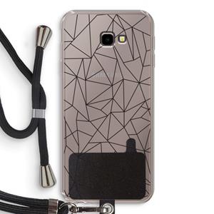 CaseCompany Geometrische lijnen zwart: Samsung Galaxy J4 Plus Transparant Hoesje met koord