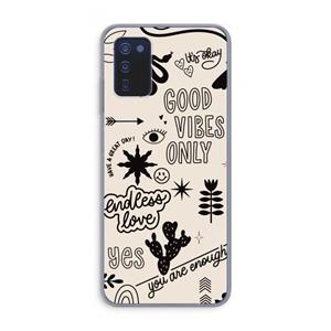 CaseCompany Good vibes: Samsung Galaxy A03s Transparant Hoesje