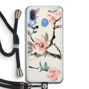 CaseCompany Japanse bloemen: Samsung Galaxy A40 Transparant Hoesje met koord