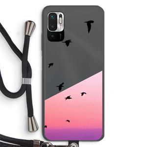 CaseCompany Fly away: Xiaomi Redmi Note 10 5G Transparant Hoesje met koord