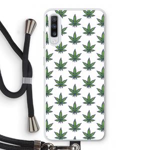 CaseCompany Weed: Samsung Galaxy A70 Transparant Hoesje met koord
