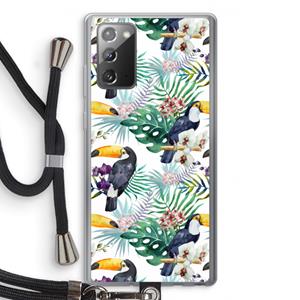 CaseCompany Tukans: Samsung Galaxy Note 20 / Note 20 5G Transparant Hoesje met koord