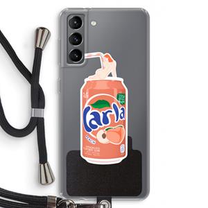 CaseCompany S(peach)less: Samsung Galaxy S21 Transparant Hoesje met koord