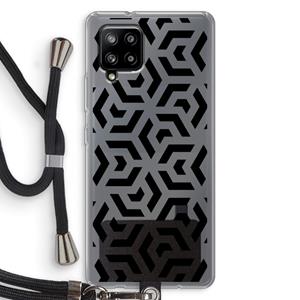 CaseCompany Crazy pattern: Samsung Galaxy A42 5G Transparant Hoesje met koord