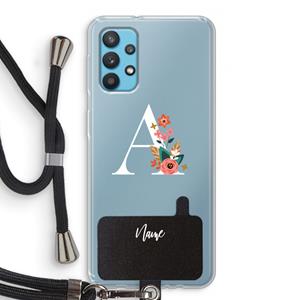 CaseCompany Pink Bouquet: Samsung Galaxy A32 4G Transparant Hoesje met koord