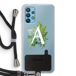 CaseCompany Green Brush: Samsung Galaxy A32 4G Transparant Hoesje met koord