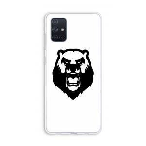 CaseCompany Angry Bear (white): Galaxy A71 Transparant Hoesje