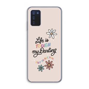 CaseCompany Tough Life: Samsung Galaxy A03s Transparant Hoesje
