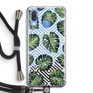 CaseCompany Geometrische jungle: Samsung Galaxy A40 Transparant Hoesje met koord