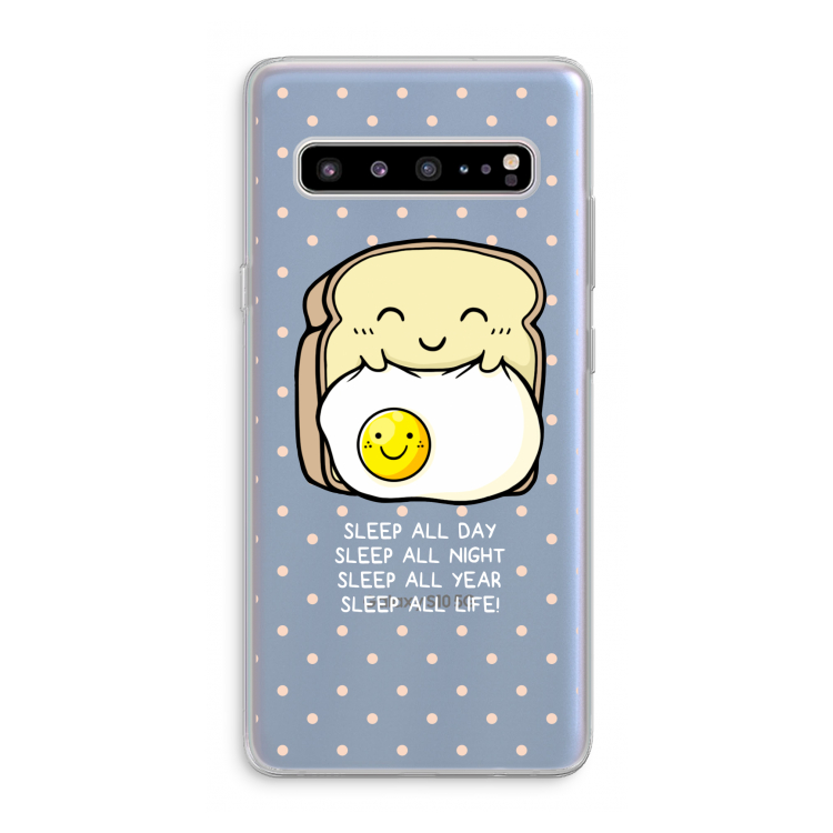 CaseCompany Sleep All Day: Samsung Galaxy S10 5G Transparant Hoesje