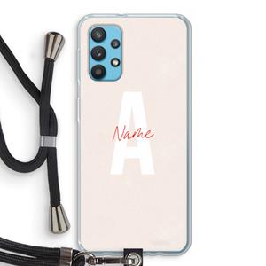 CaseCompany Strawberry Milkshake: Samsung Galaxy A32 4G Transparant Hoesje met koord