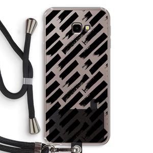 CaseCompany Zwarte vegen: Samsung Galaxy J4 Plus Transparant Hoesje met koord