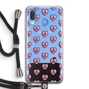 CaseCompany GIRL POWER: Samsung Galaxy A40 Transparant Hoesje met koord