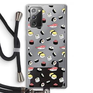 CaseCompany Sushi time: Samsung Galaxy Note 20 / Note 20 5G Transparant Hoesje met koord