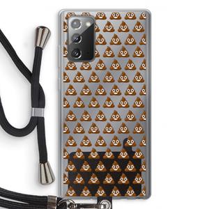 CaseCompany Poop emoji: Samsung Galaxy Note 20 / Note 20 5G Transparant Hoesje met koord