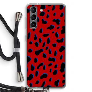 CaseCompany Red Leopard: Samsung Galaxy S21 Transparant Hoesje met koord