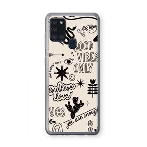 CaseCompany Good vibes: Samsung Galaxy A21s Transparant Hoesje