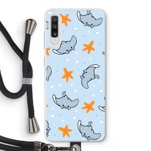 CaseCompany Manta: Samsung Galaxy A70 Transparant Hoesje met koord
