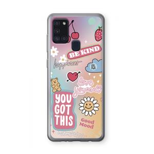 CaseCompany Positivity: Samsung Galaxy A21s Transparant Hoesje
