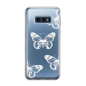 CaseCompany White butterfly: Samsung Galaxy S10e Transparant Hoesje