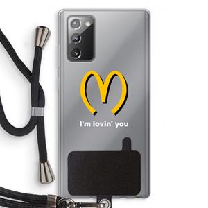 CaseCompany I'm lovin' you: Samsung Galaxy Note 20 / Note 20 5G Transparant Hoesje met koord