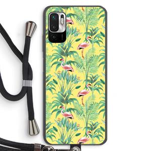 CaseCompany Flamingo party: Xiaomi Redmi Note 10 5G Transparant Hoesje met koord