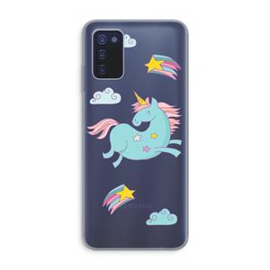 CaseCompany Vliegende eenhoorn: Samsung Galaxy A03s Transparant Hoesje