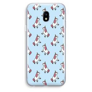 CaseCompany Eenhoorns overal: Samsung Galaxy J3 (2017) Transparant Hoesje