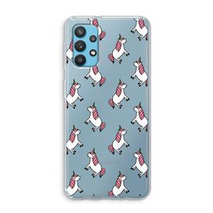 CaseCompany Eenhoorns overal: Samsung Galaxy A32 4G Transparant Hoesje