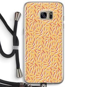 CaseCompany Camouflage: Samsung Galaxy S7 Edge Transparant Hoesje met koord