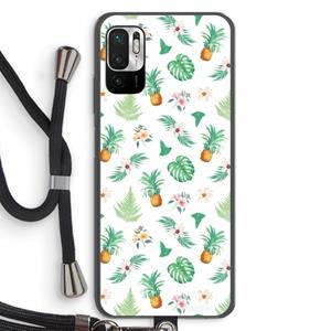 CaseCompany Ananas bladeren: Xiaomi Redmi Note 10 5G Transparant Hoesje met koord