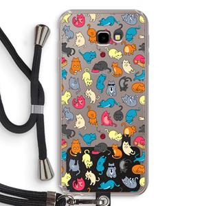 CaseCompany Kleurrijke katten: Samsung Galaxy J4 Plus Transparant Hoesje met koord