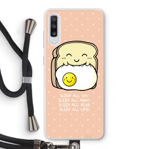 CaseCompany Sleep All Day: Samsung Galaxy A70 Transparant Hoesje met koord