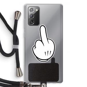 CaseCompany Middle finger black: Samsung Galaxy Note 20 / Note 20 5G Transparant Hoesje met koord
