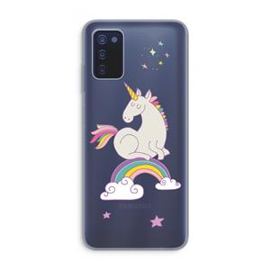 CaseCompany Regenboog eenhoorn: Samsung Galaxy A03s Transparant Hoesje