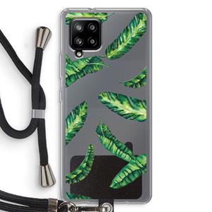 CaseCompany Lange bladeren: Samsung Galaxy A42 5G Transparant Hoesje met koord