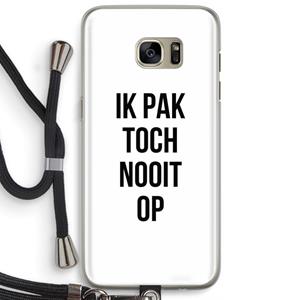 CaseCompany Ik pak nooit op: Samsung Galaxy S7 Edge Transparant Hoesje met koord