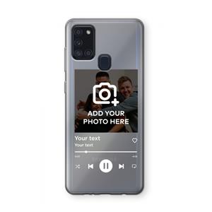 CaseCompany Music Player: Samsung Galaxy A21s Transparant Hoesje